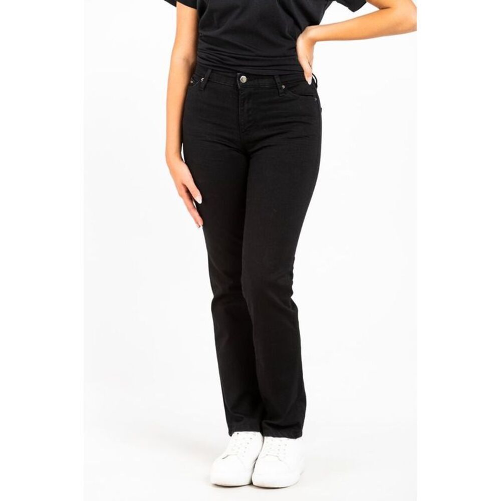 Gas Black Cotton Straight-Leg Women's Jeans